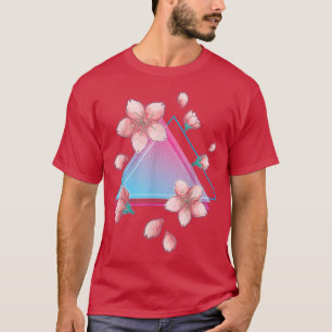 Synthwave Japan Pink Blume Sakura Vaporwave Cherr T-Shirt
