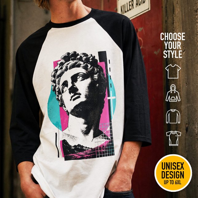 Synthwave Kolossser Moderner Christlicher Retro Ra T-Shirt (Heavyweight Streetwear Christian T-Shirts & available oversize 3XL, 4XL, 5XL, 6XL. Choose your style)