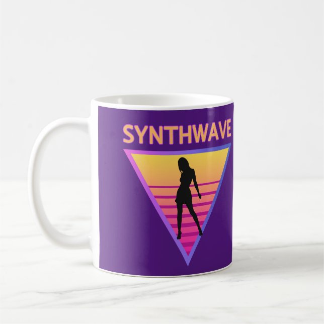 Synthwave Mädchen Kaffeetasse (Links)