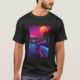 Synthwave Midnight Outrun Impression Artistique T- T-Shirt
