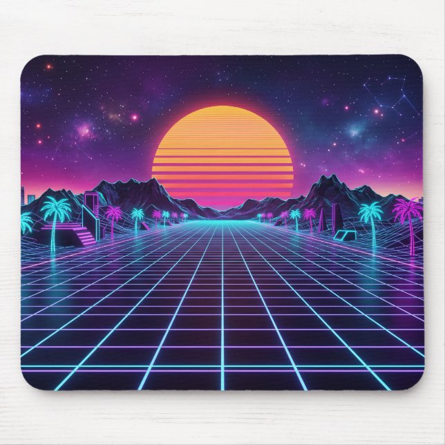 Synthwave Mouse Pad Mousepad (Vorne)
