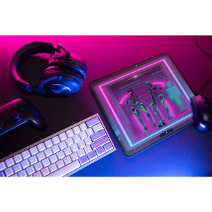 Synthwave Neon Robotic Graphic Mousepad