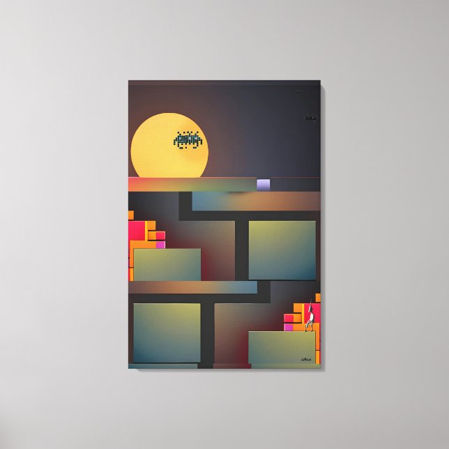 Synthwave Neuralität Modernist II Leinwanddruck (Vorderseite)