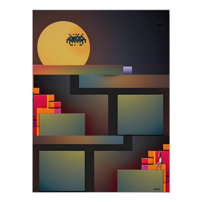 Synthwave Neuralität Modernist II Poster (Vorderseite)