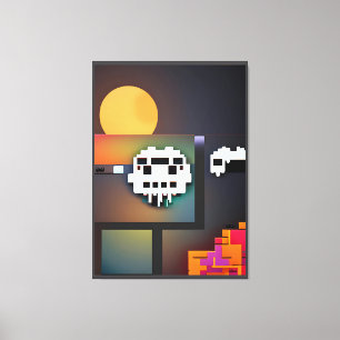 Synthwave Neuralität Modernist Leinwanddruck