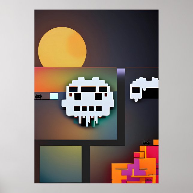 Synthwave Neuralität Modernist Poster (Vorne)