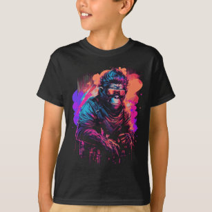 Synthwave Ninja Monkey T-Shirt