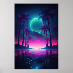 Synthwave-Oase: Ein Nachtausflug ins Paradies Poster