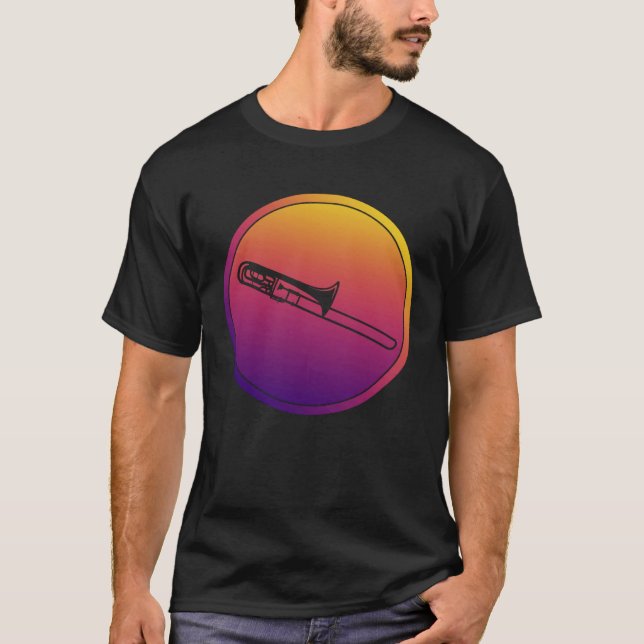 Synthwave Orchester Instrument Retrowave Posaune T-Shirt (Vorderseite)