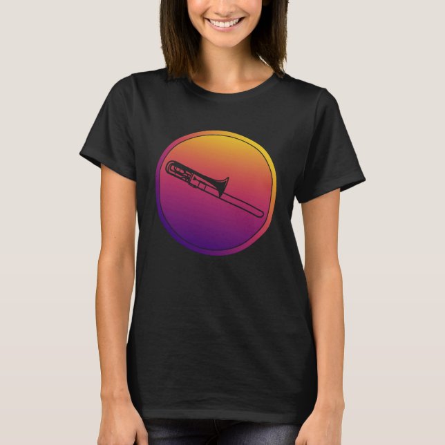 Synthwave Orchestra Instrument Retrowave Trombone  T-Shirt (Vorderseite)