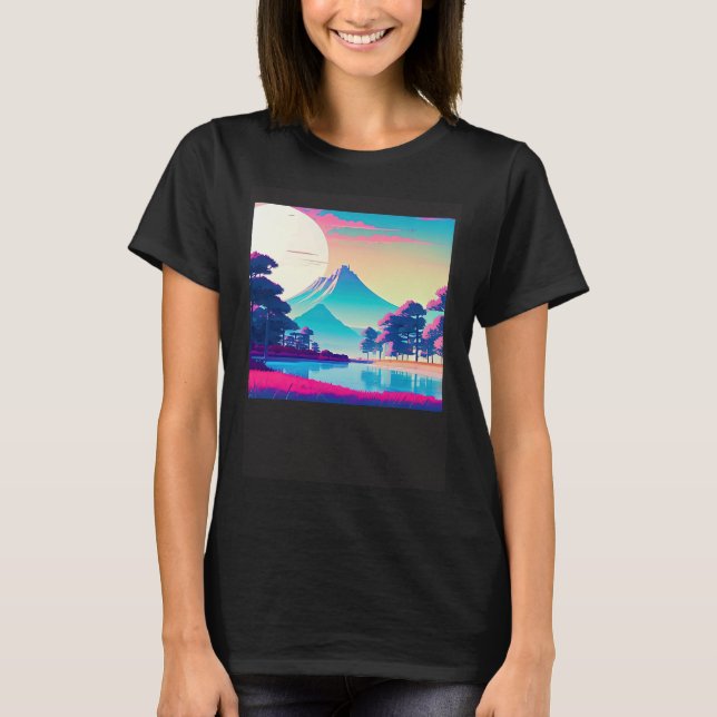 Synthwave outrun retrowave futuresynth sci 8 T-Shirt (Vorderseite)