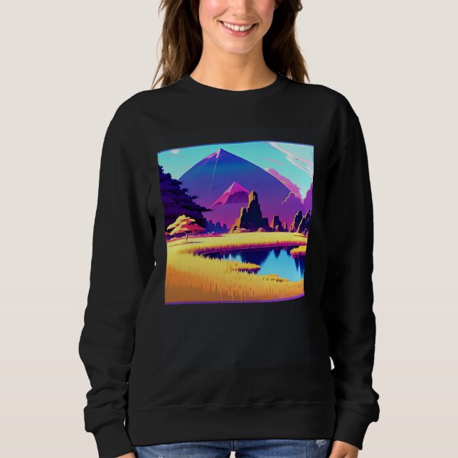 Synthwave outrun retrowave futuresynth sci fi  40 sweatshirt (Vorderseite)