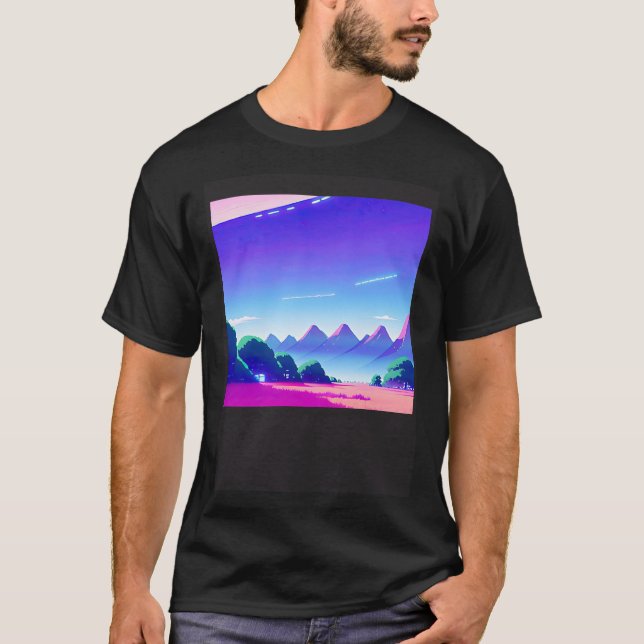 Synthwave outrun retrowave futuresynth sci fi 47 T-Shirt (Vorderseite)