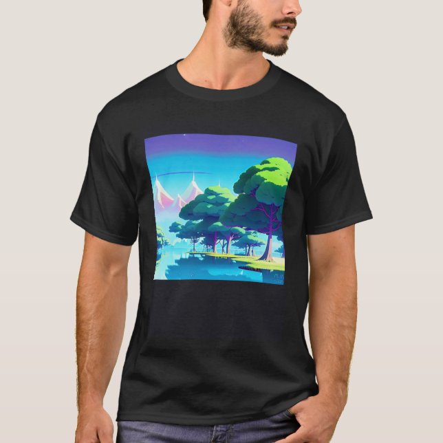 Synthwave outrun retrowave futuresynth sci fi 80 T-Shirt (Vorderseite)