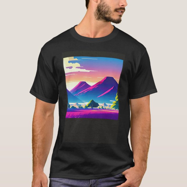 Synthwave outrun retrowave futuresynth sci fi T-Shirt (Vorderseite)