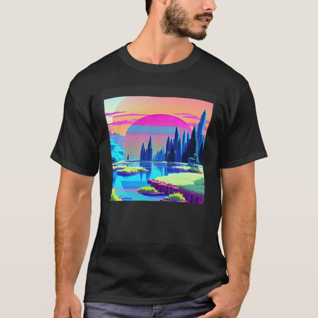 Synthwave Outrun Retrowave Futuresynth Science-Fic T-Shirt (Vorderseite)