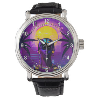 Synthwave Pharaoh Armbanduhr