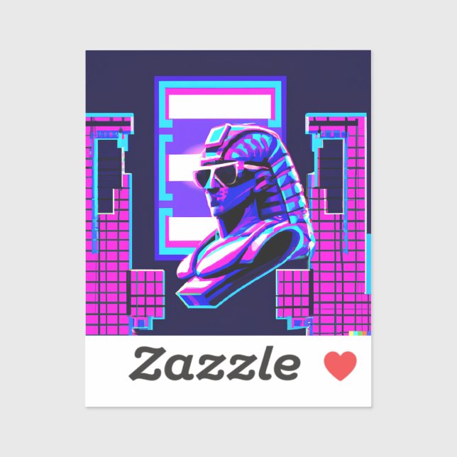 Synthwave Pharaoh Aufkleber (Blatt)