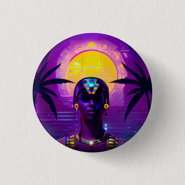 Synthwave Pharaoh Button (Vorderseite)