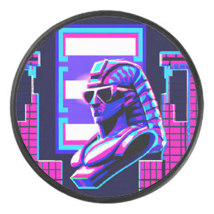 Synthwave Pharaoh Eishockey Puck