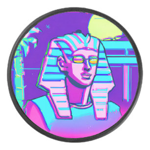 Synthwave Pharaoh Eishockey Puck