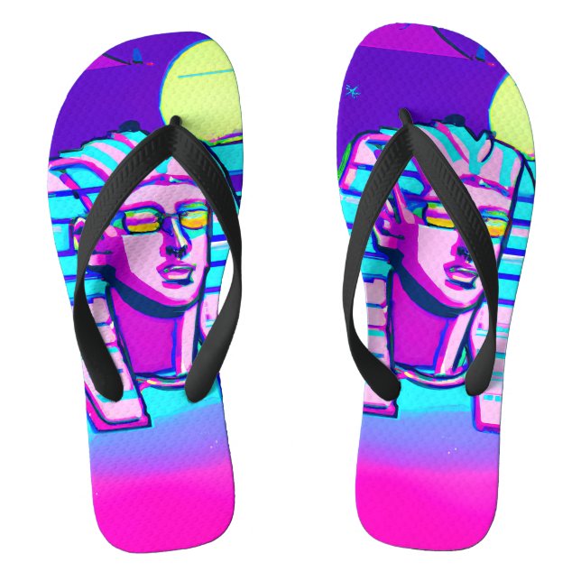 Synthwave Pharaoh Flip Flops (Fußbett)