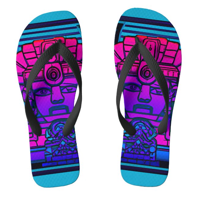 Synthwave Pharaoh Flip Flops (Fußbett)