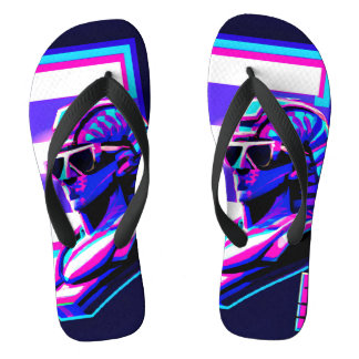 Synthwave Pharaoh Flip Flops