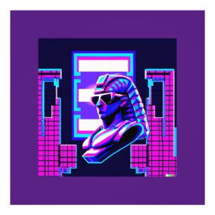 Synthwave Pharaoh Fotodruck