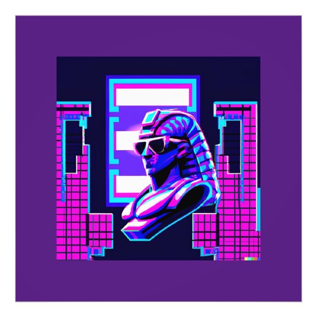 Synthwave Pharaoh Fotodruck (Vorne)