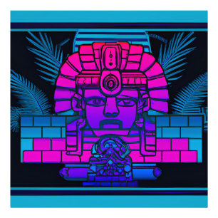 Synthwave Pharaoh Fotodruck