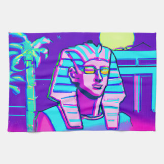 Synthwave Pharaoh Geschirrtuch