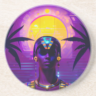 Synthwave Pharaoh Getränkeuntersetzer