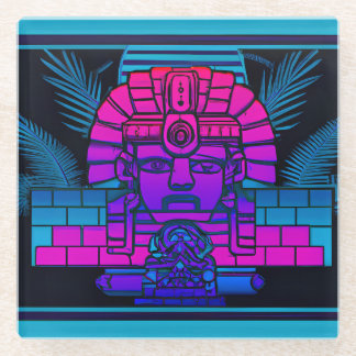 Synthwave Pharaoh Glasuntersetzer