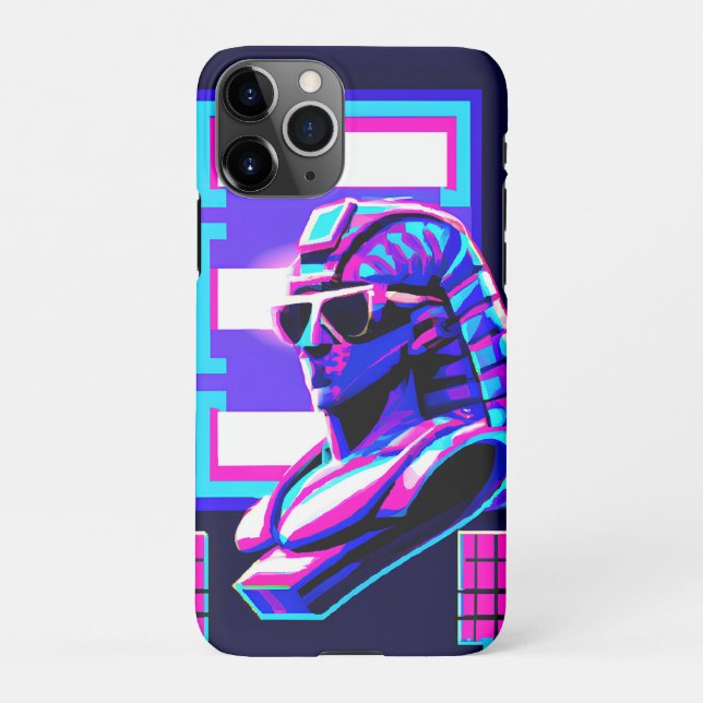Synthwave Pharaoh iPhone Hülle (Rückseite)