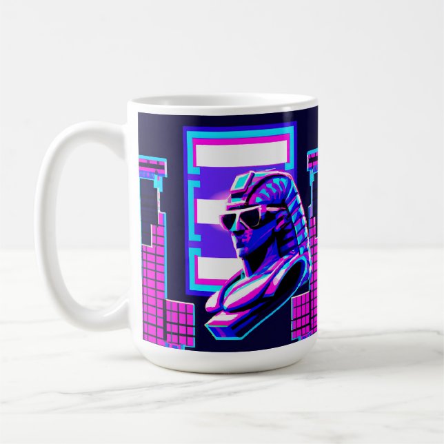 Synthwave Pharaoh Kaffeetasse (Links)