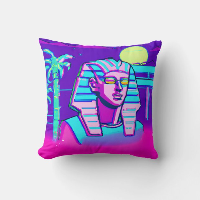 Synthwave Pharaoh Kissen (Vorderseite)
