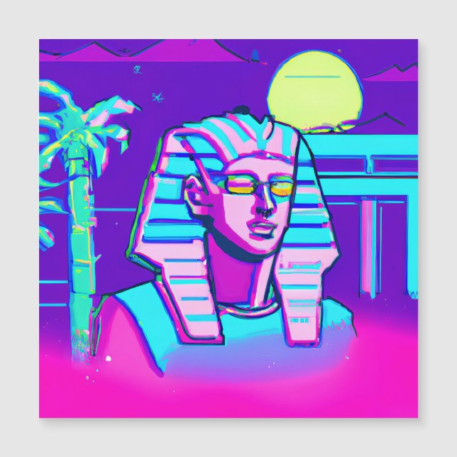 Synthwave Pharaoh Magnetkarte (Vorderseite)