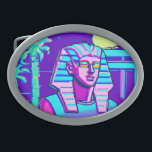 Synthwave Pharaoh Ovale Gürtelschnalle<br><div class="desc">Artwork by: Brady Arnold.</div>