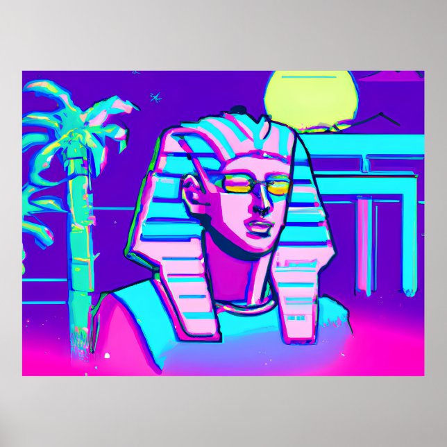 Synthwave Pharaoh Poster (Vorne)