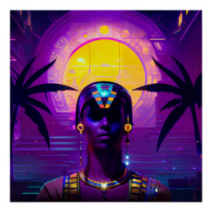 Synthwave Pharaoh Poster