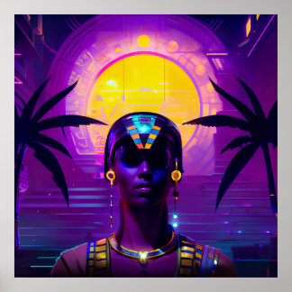 Synthwave Pharaoh Poster