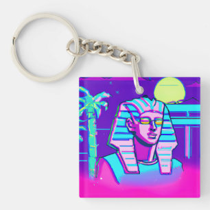 Synthwave Pharaoh Schlüsselanhänger
