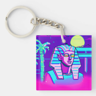 Synthwave Pharaoh Schlüsselanhänger