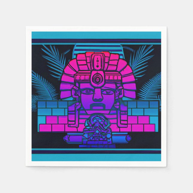 Synthwave Pharaoh Serviette (Vorderseite)