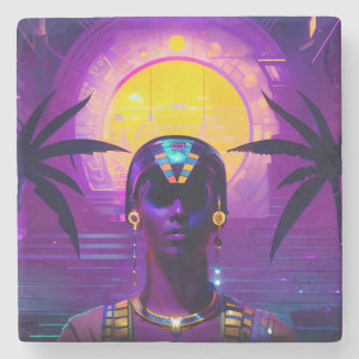 Synthwave Pharaoh Steinuntersetzer