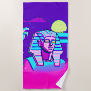 Synthwave Pharaoh Strandtuch