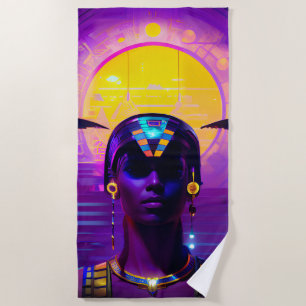 Synthwave Pharaoh Strandtuch