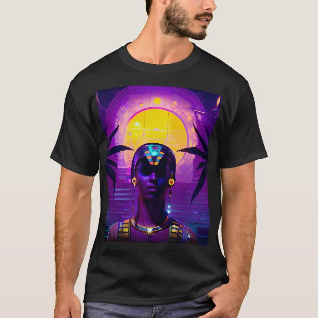Synthwave Pharaoh T-Shirt (Vorderseite)