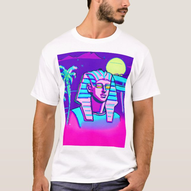 Synthwave Pharaoh T-Shirt (Vorderseite)
